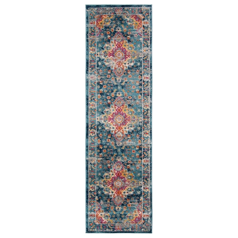 Safavieh Madison MAD154L 2"3" x 8" Teal and Fuchsia Runner, , large