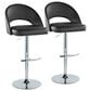 LumiSource Renee Adjustable Swivel Bar Stool with Black Faux Leather Upholstery in Chrome (Set of 2), , large