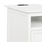 Linon Home Decor Birkdale Accent Table with USB Port in White, , large