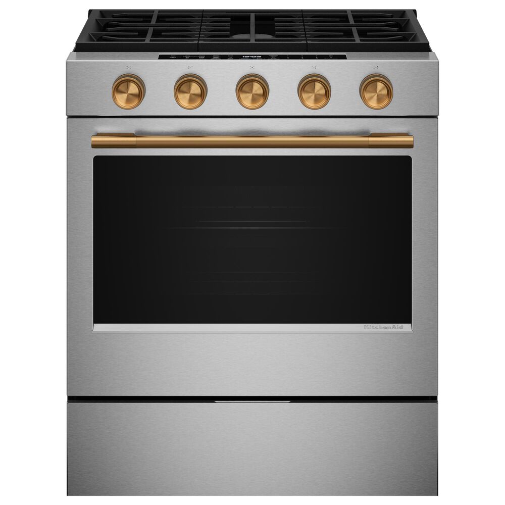 KitchenAid 5 Cu. Ft. Smart Slide-in Gas Range in Fingerprint Resistant Stainless Steel, , large