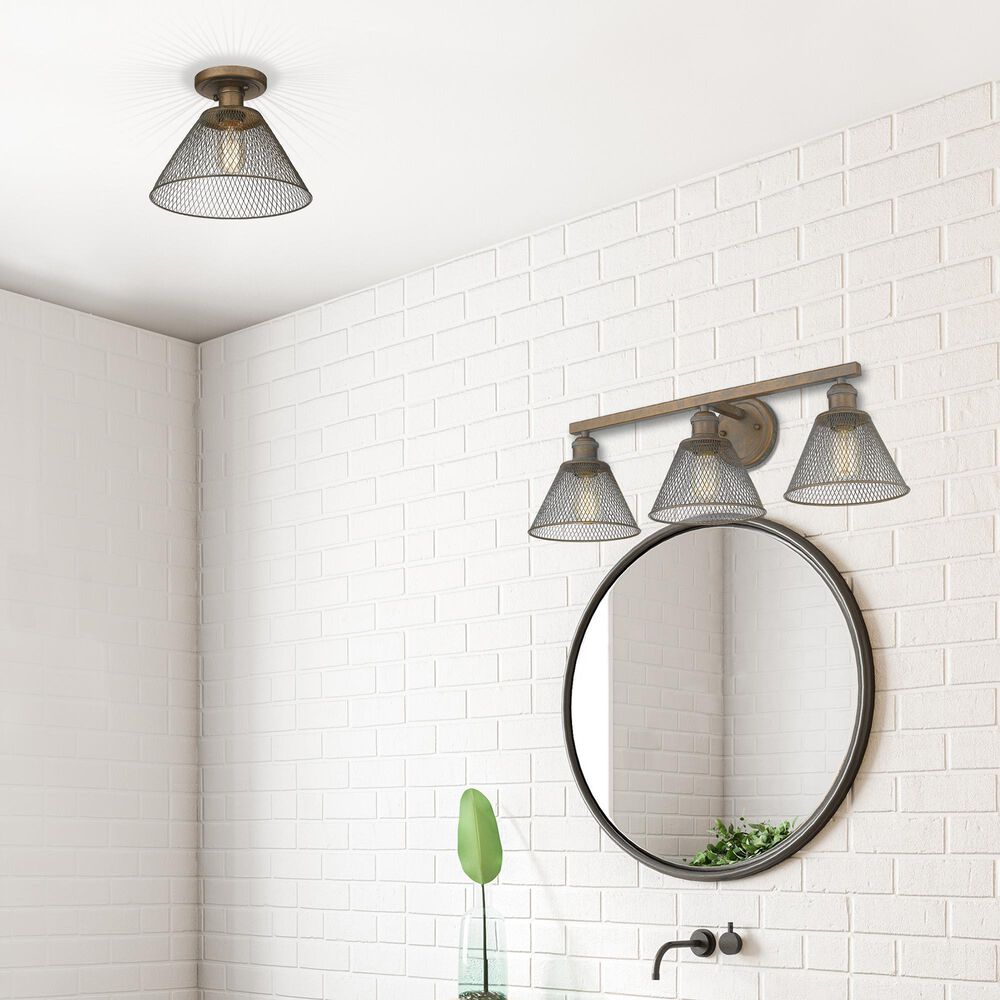 Golden Lighting Carver 1-Light Semi-Flush in Copper Patina, , large