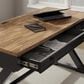 Ashley Wildenauer Home Office Desk in Rich Brown and Warm Satin Black, , large