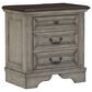 Ashley Lodenbay 3 Drawer Nightstand in Antiqued Gray and Walnut Brown, , large