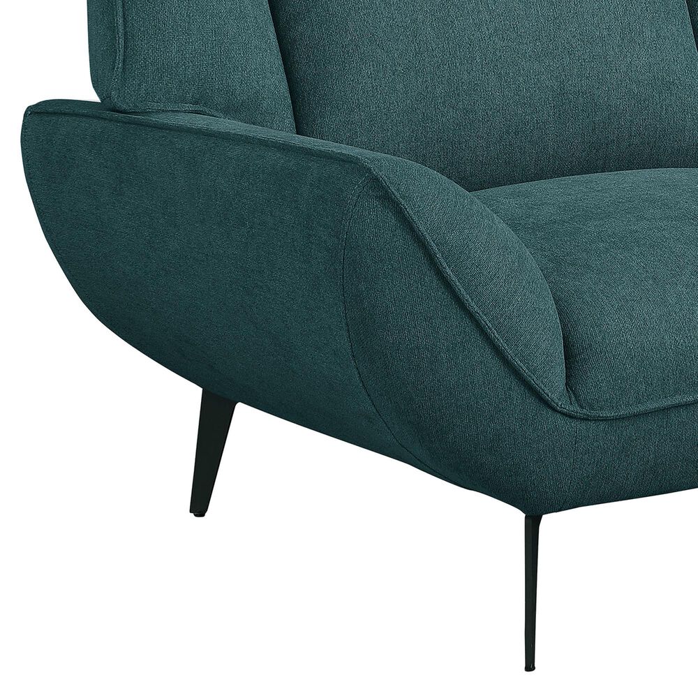 37B Acton Upholstered Flared Arm Chair in Teal Blue, , large