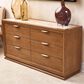 Vista Haus Portrait 6-Drawer Small Dresser Only with LED Lights in Sienna Brown, , large