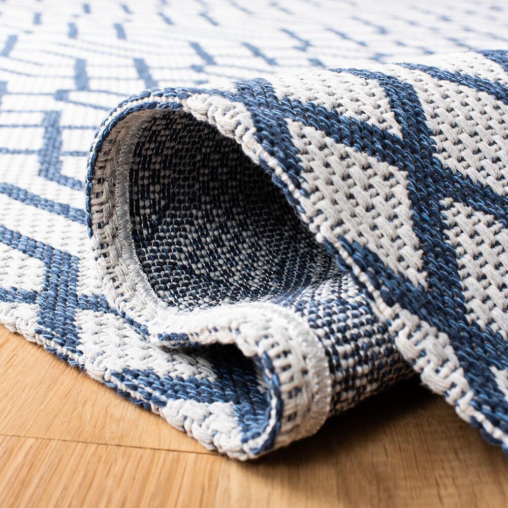 Safavieh Martha Stewart Cotton MSR421M 2&#39; x 8&#39; Blue and Grey Runner, , large