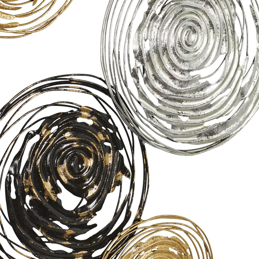 Maple and Jade 27&quot; x 42&quot; Abstract Wall Decor in Gold, Silver and Black, , large