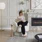LumiSource Zara Swivel Accent Chair with Pillow in White, , large
