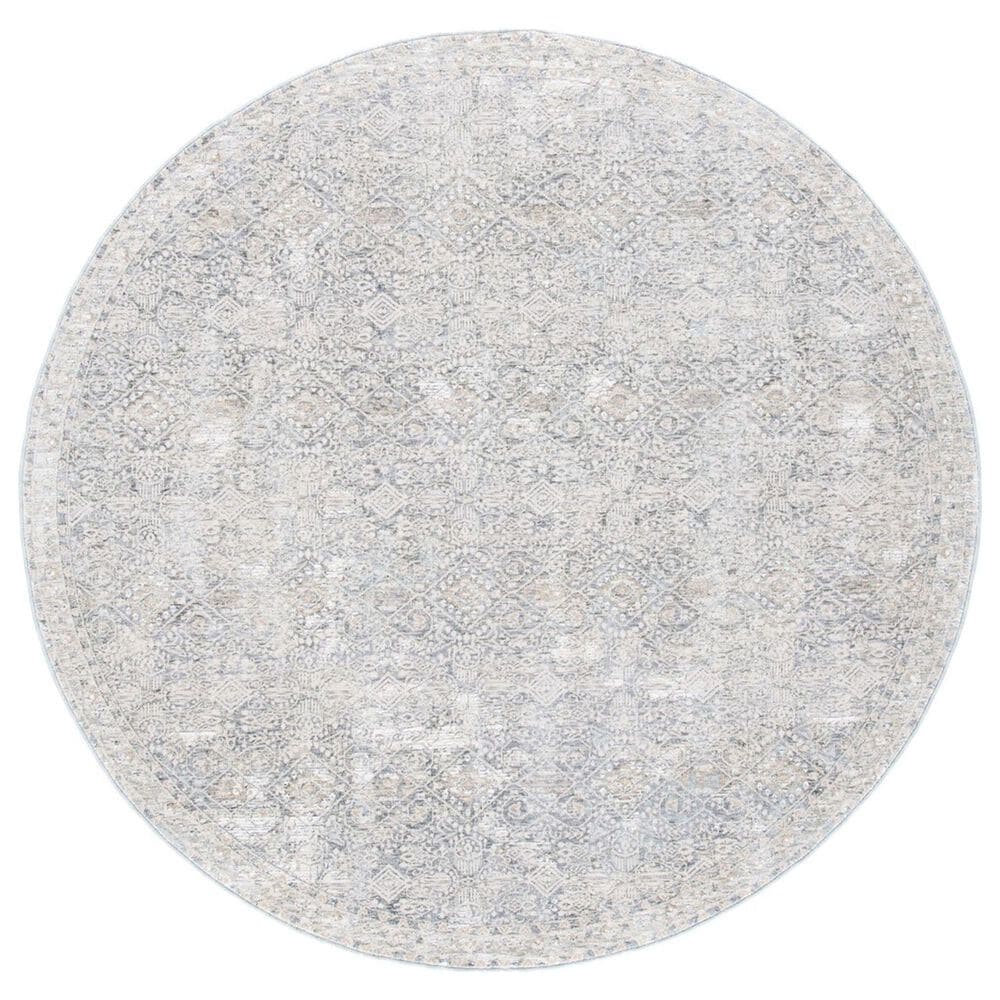 Safavieh Webster WBS334G 6"7" Round Grey and Beige Area Rug, , large