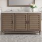 James Martin Vanities Portland 60" Single Bathroom Vanity in Whitewashed Walnut with 3 cm Victorian Silver Quartz Top and Rectangular Sink, , large