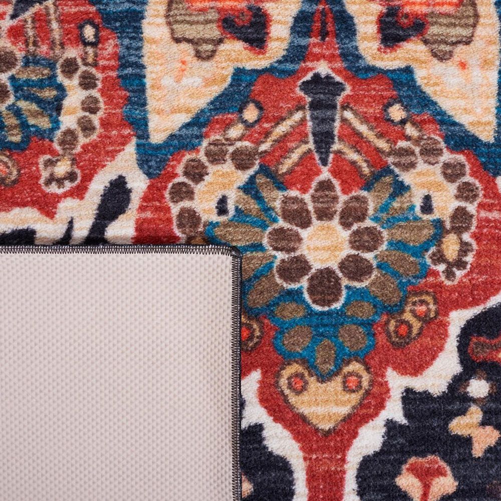 Safavieh Riviera 6&#39;7&quot; Square Red and Navy Area Rug, , large