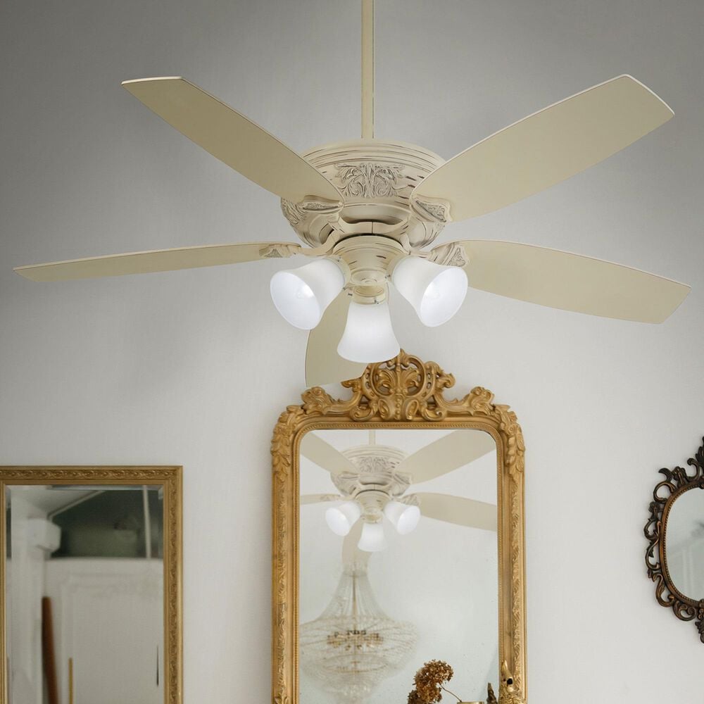 Minka-Aire Classica 54" Ceiling Fan with LED Light in Provencal Blanc, , large