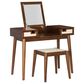 Linon Home Decor Camila Vanity with Stool in Walnut, , large