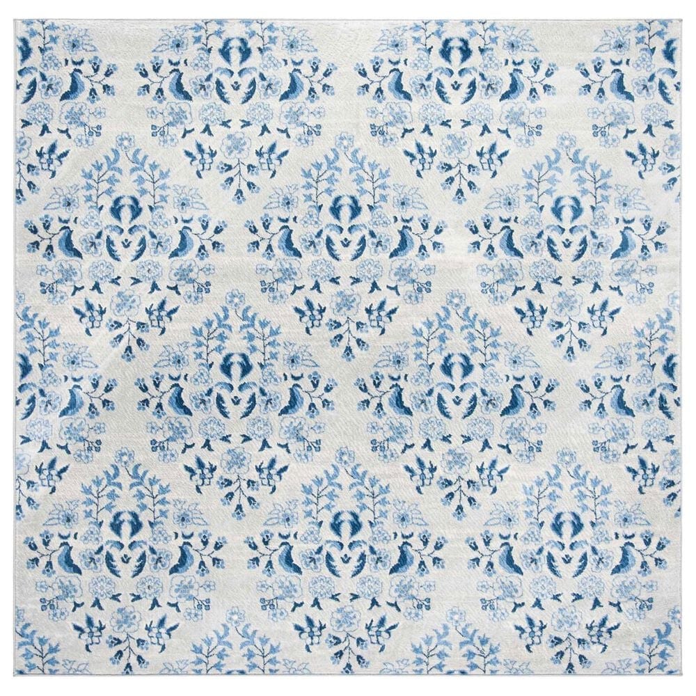 Safavieh Martha Stewart Damask 6"7" Square Cream and Blue Area Rug, , large