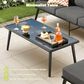 HOMLUX 6-Piece Patio Conversation Set with Woven Sling Fabric in Black, , large
