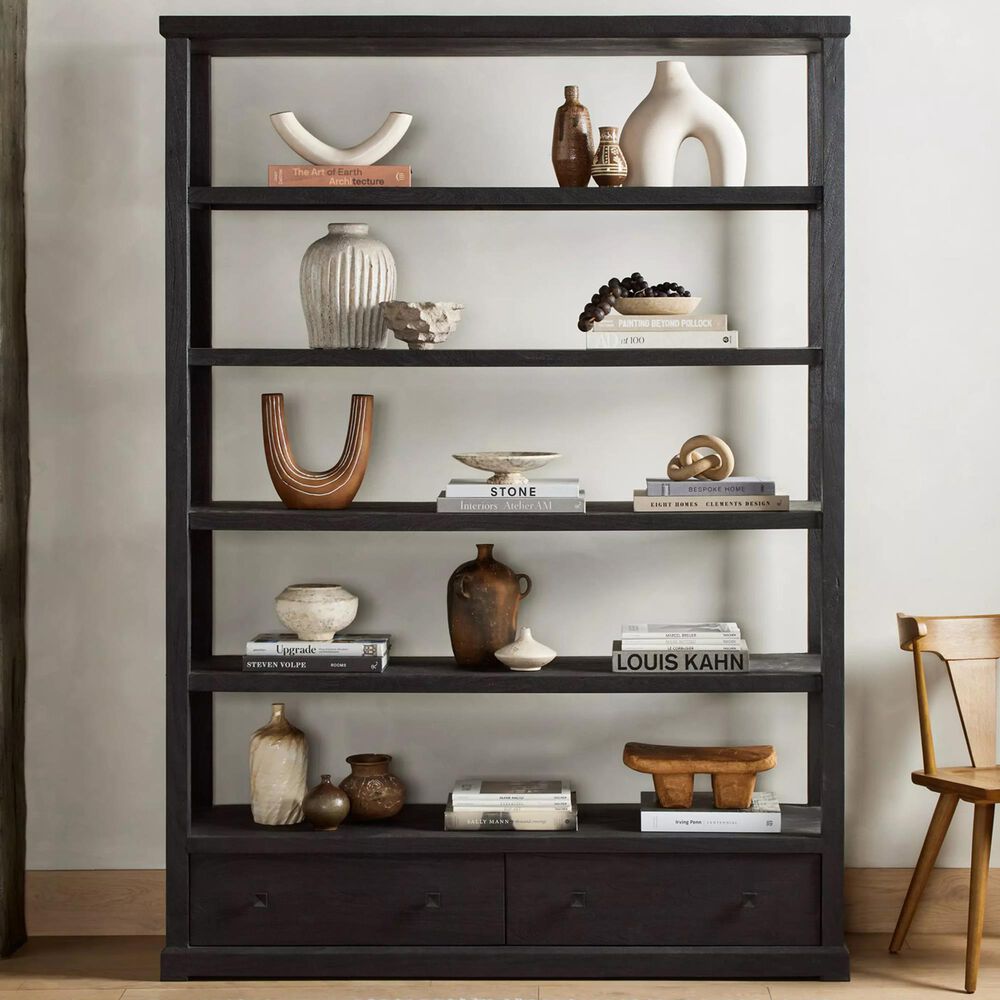 Four Hands Maya Woodmore 5-Shelf Bookcase in Dark Totem, , large