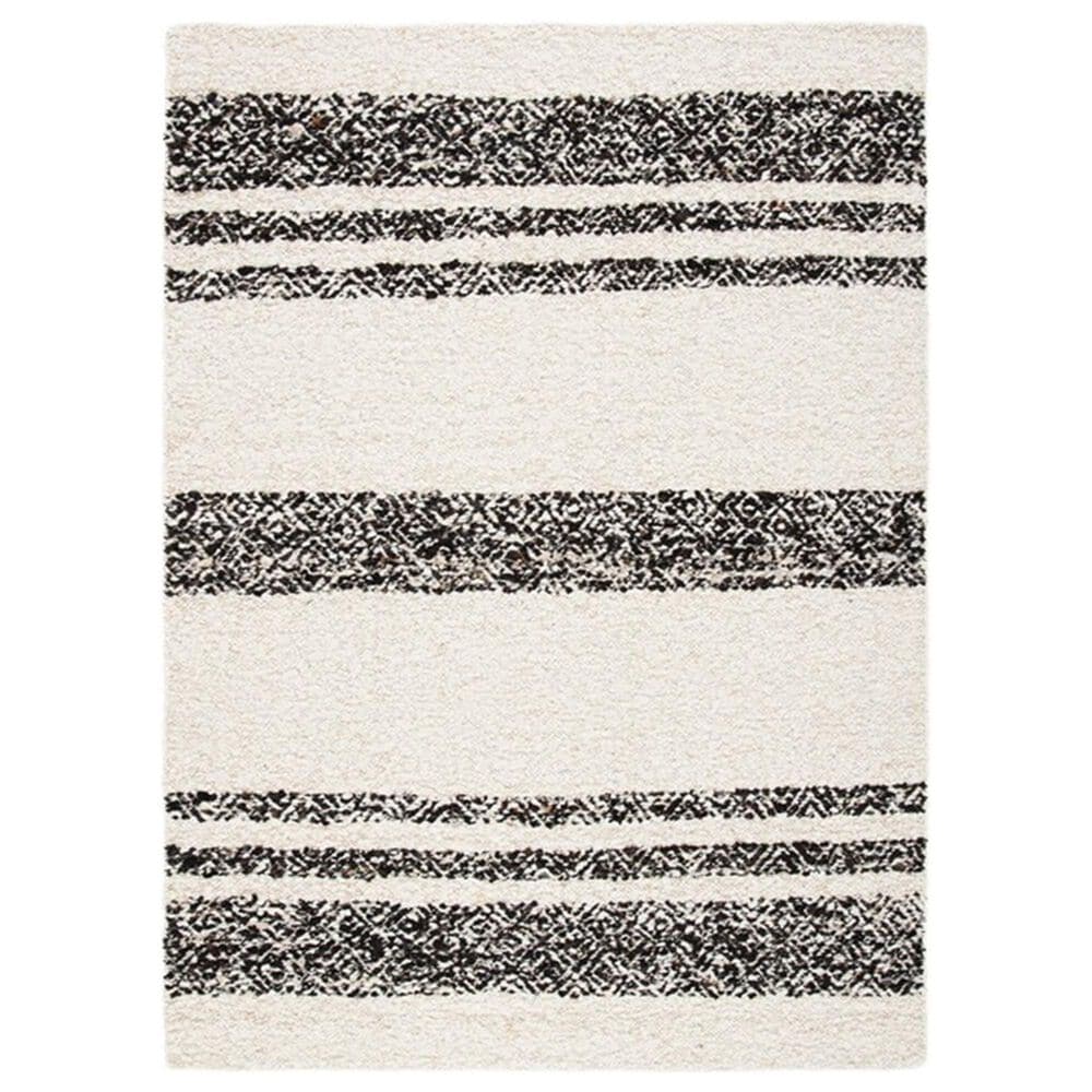 Safavieh Natura NAT328Z 6" x 9" Black and Ivory Area Rug, , large