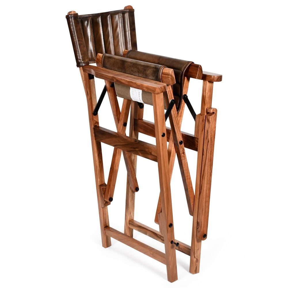 Home Trends &amp; Design Solid Oak Folding Counter Stool in Antique Whiskey, , large