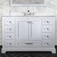 Lexora Home Dukes 48" Single Bathroom Vanity in White with 2 cm White Cultured Marble Top and Rectangular Sink, , large