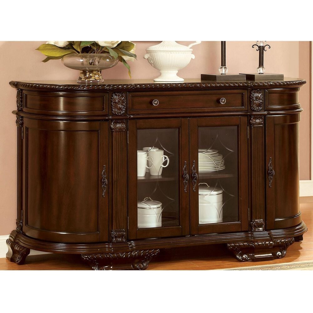 Furniture of America Watson Multi-Storage Buffet in Brown Cherry, , large
