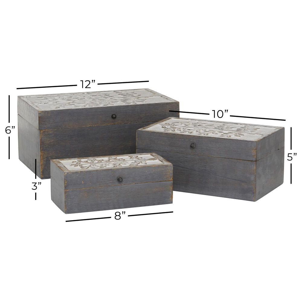 Maple and Jade Country Cottage Box in Grey &#40;Set of 3&#41;, , large