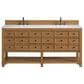 James Martin Malibu 72" Double Bathroom Vanity in Amber Birch with 3 cm Arctic Fall Solid Surface Top and Rectangular Sinks, , large