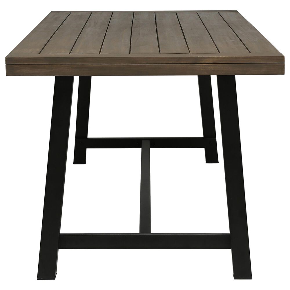 Noble House Lyons 7-Piece Dining Set in Black and Gray, , large