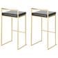 Lumisource Fuji Stackable Barstool with Black Faux Leather in Gold (Set of 2), , large