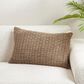 Saro Waffle Weave 20" Square Throw Pillow in Natural, , large