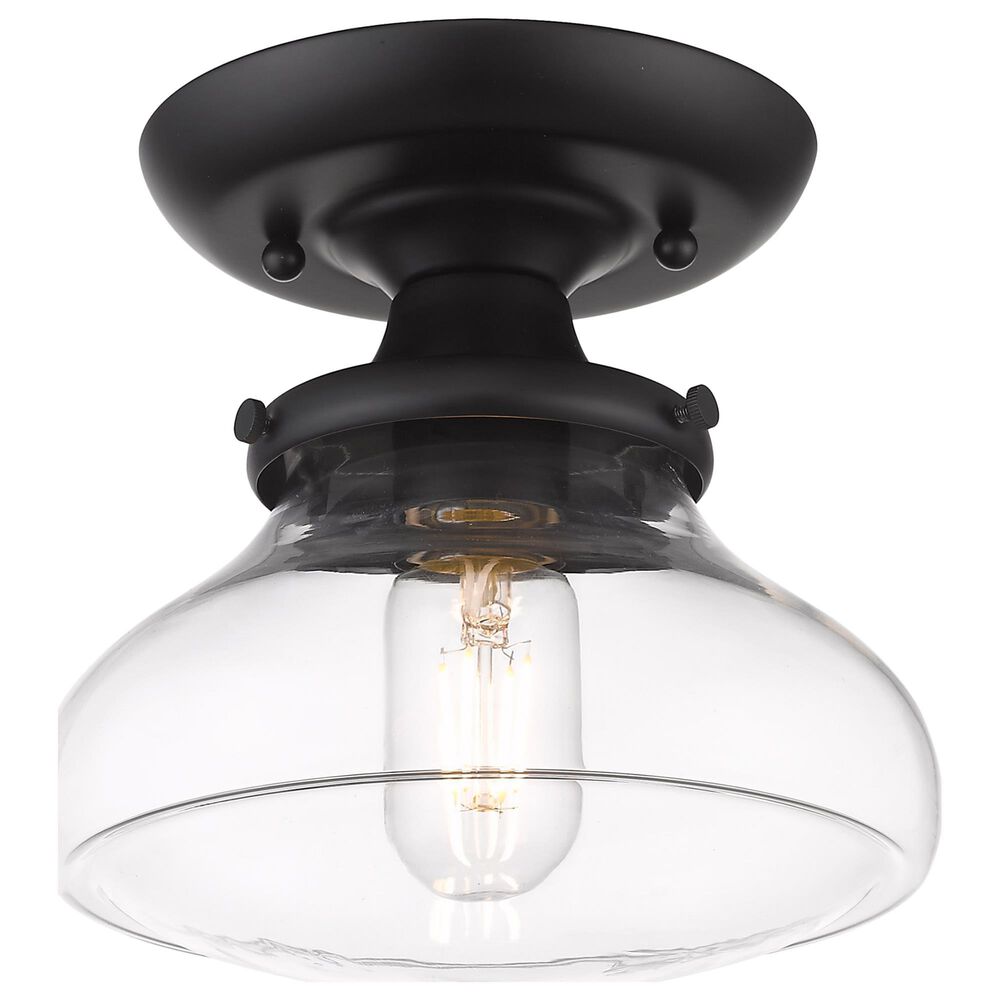 Golden Lighting Nash Semi-Flush in Matte Black with Clear Glass, , large