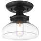 Golden Lighting Nash Semi-Flush in Matte Black with Clear Glass, , large