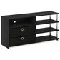 HOMLUX 46.6" Simple Design TV Stand with Bins in Americano, Stainless Steel and Black, , large
