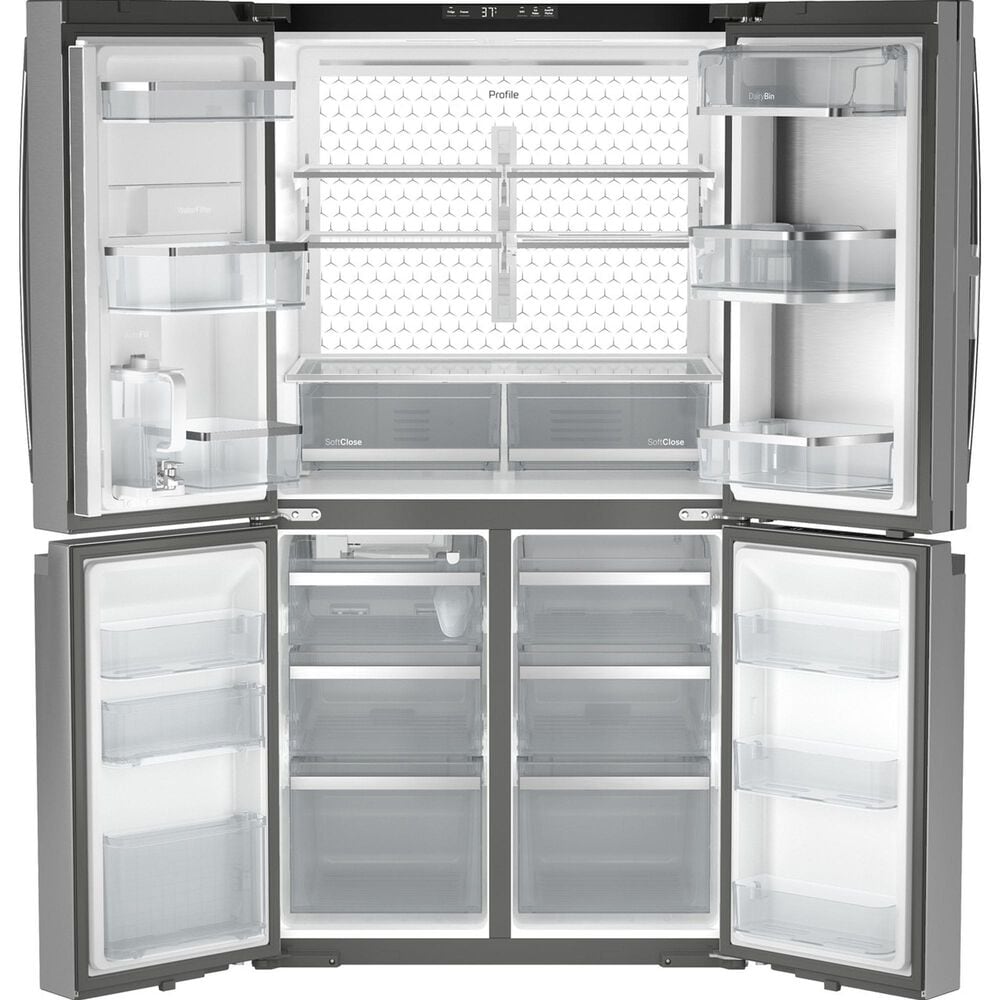 GE Appliances 22.9 Cu. Ft. Counter-Depth Quad-Door Refrigerator in Stainless Steel, , large