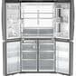 GE Appliances 22.9 Cu. Ft. Counter-Depth Quad-Door Refrigerator in Stainless Steel, , large