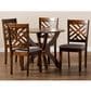 Baxton Studio Edona 5-Piece Dining Set in Grey/Walnut Brown, , large