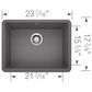 Blanco Precis 24" Single Bowl Kitchen Sink in Cinder, , large