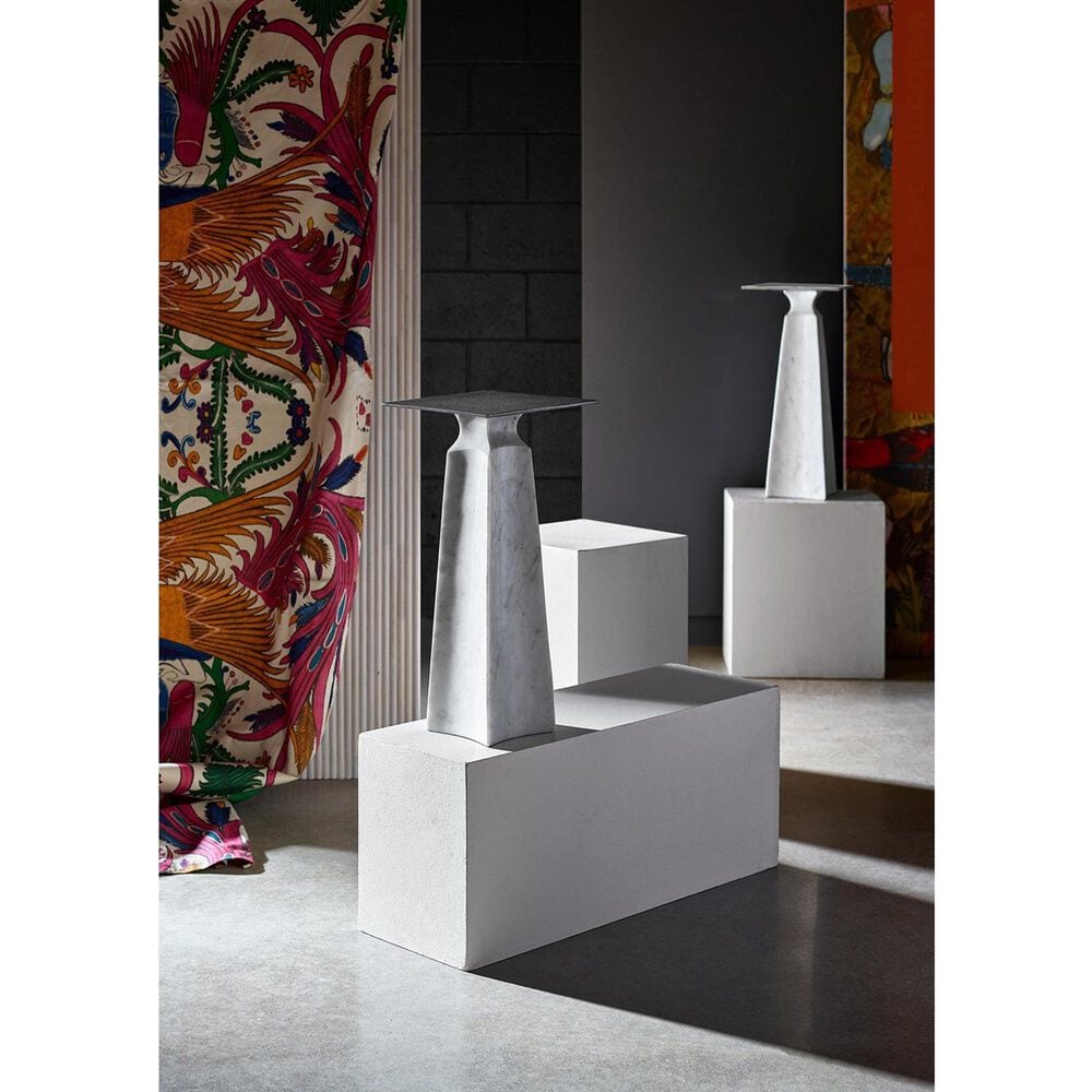 Furniture Worldwide Figuration Side Table in White and Gray, , large