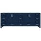 Lexora Home Jacques 84" Double Bathroom Vanity in Navy Blue with 2 cm White Quartz Top and Rectangular Sinks, , large