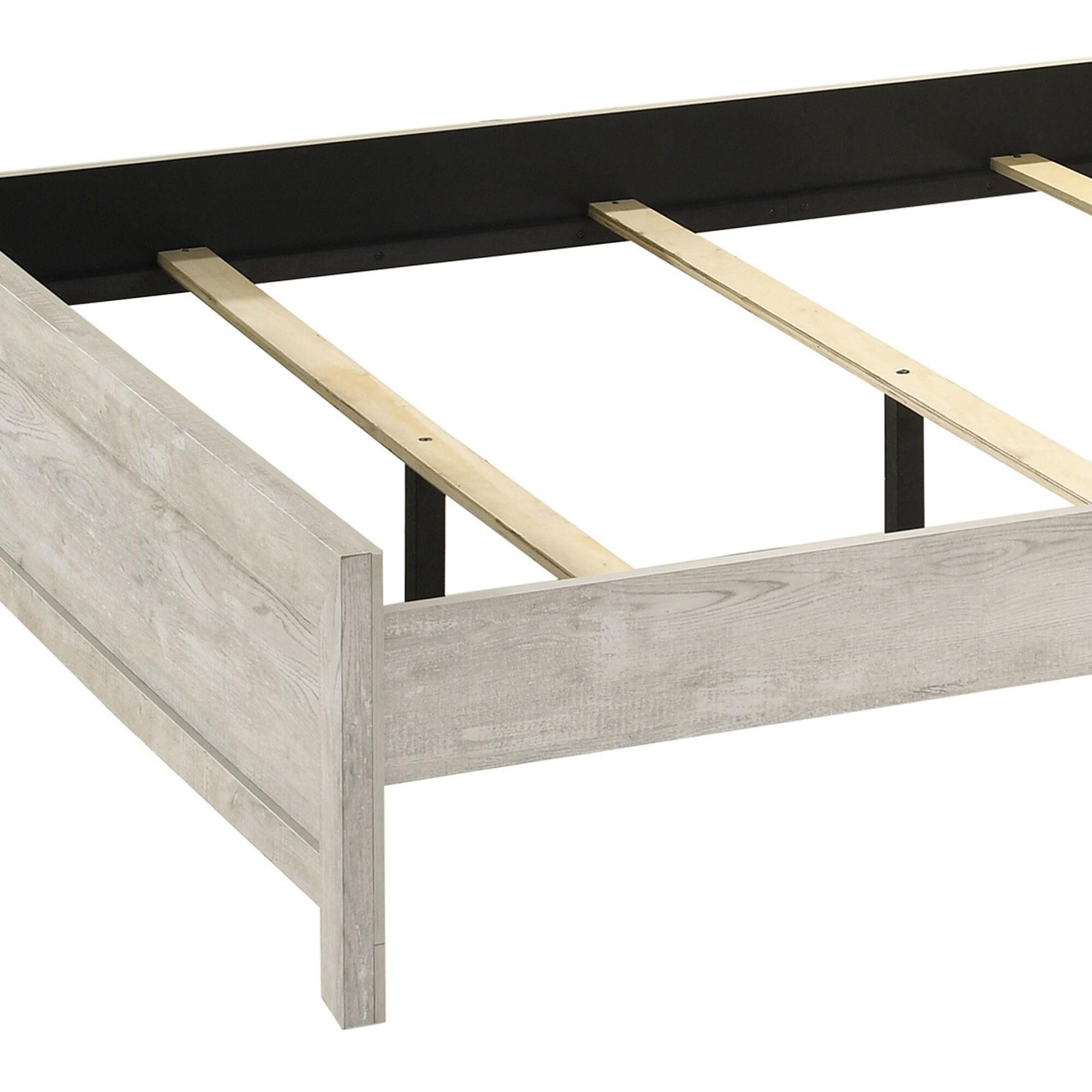 Crown Mark Valor Twin Panel Bed in Light Gray
