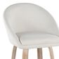 LumiSource Matisse 26" Swivel Counter Stool with Cream Fabric Upholstery in Whitewashed and Chrome (Set of 2), , large