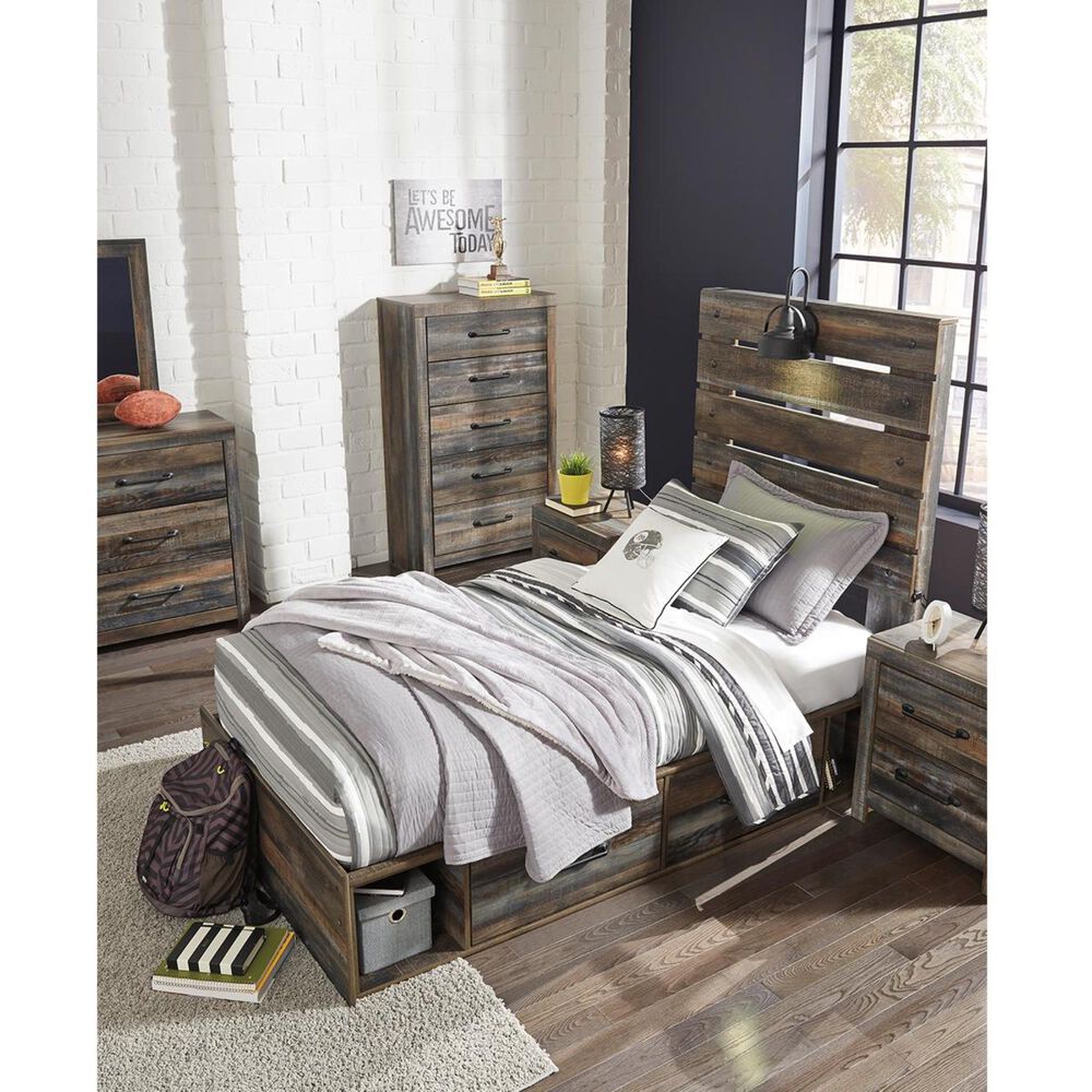 Ashley Drystan Twin-Full Under Bed Storage in Rustic Brown, , large