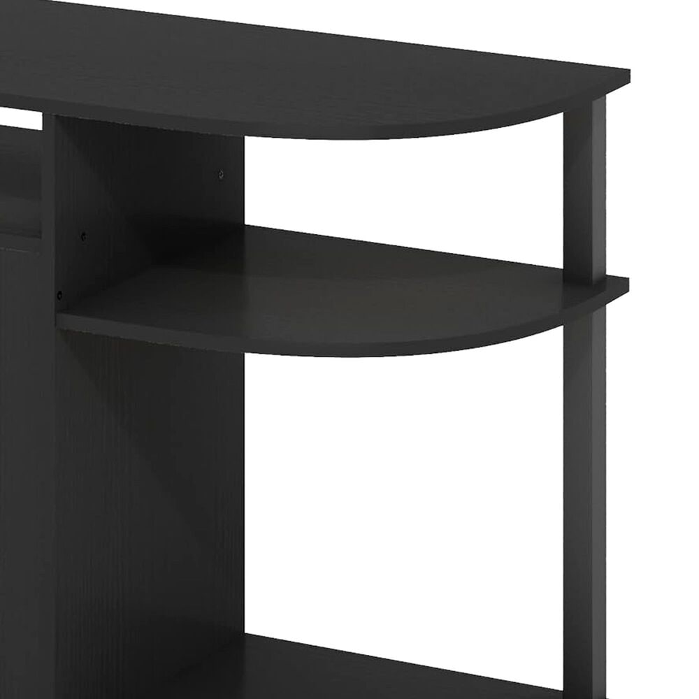 HOMLUX 47" Curved TV Stand with Electric Fireplace in Americano and Black, , large