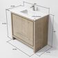 Lexora Home Lafarre 36" Single Bathroom Vanity in Rustic Acacia with 2 cm White Cultured Marble Top and Rectangular Sink, , large
