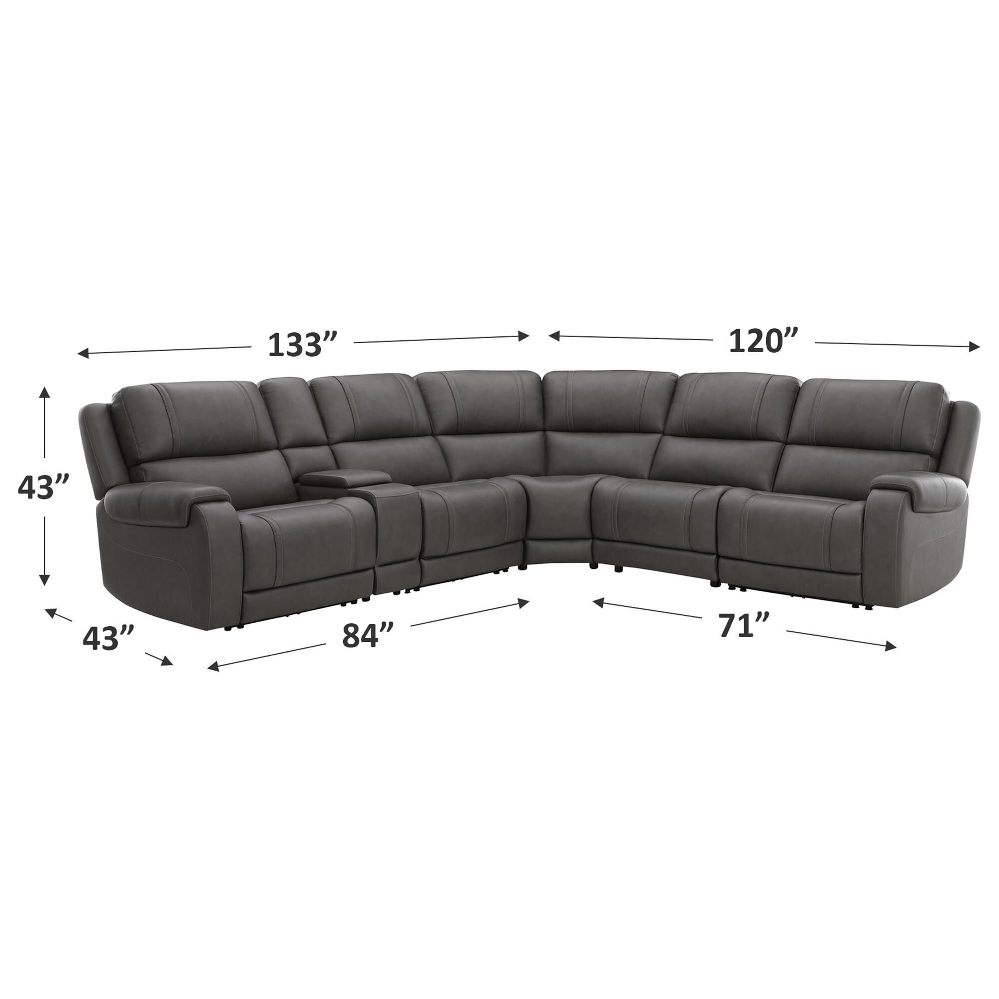 Ashley Pittson 6-Piece Power Reclining Curved Sectional in Anchor