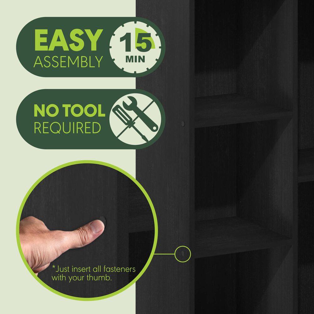 HOMLUX 5-Cube Open Shelf Storage Bookcase in Blackwood, , large