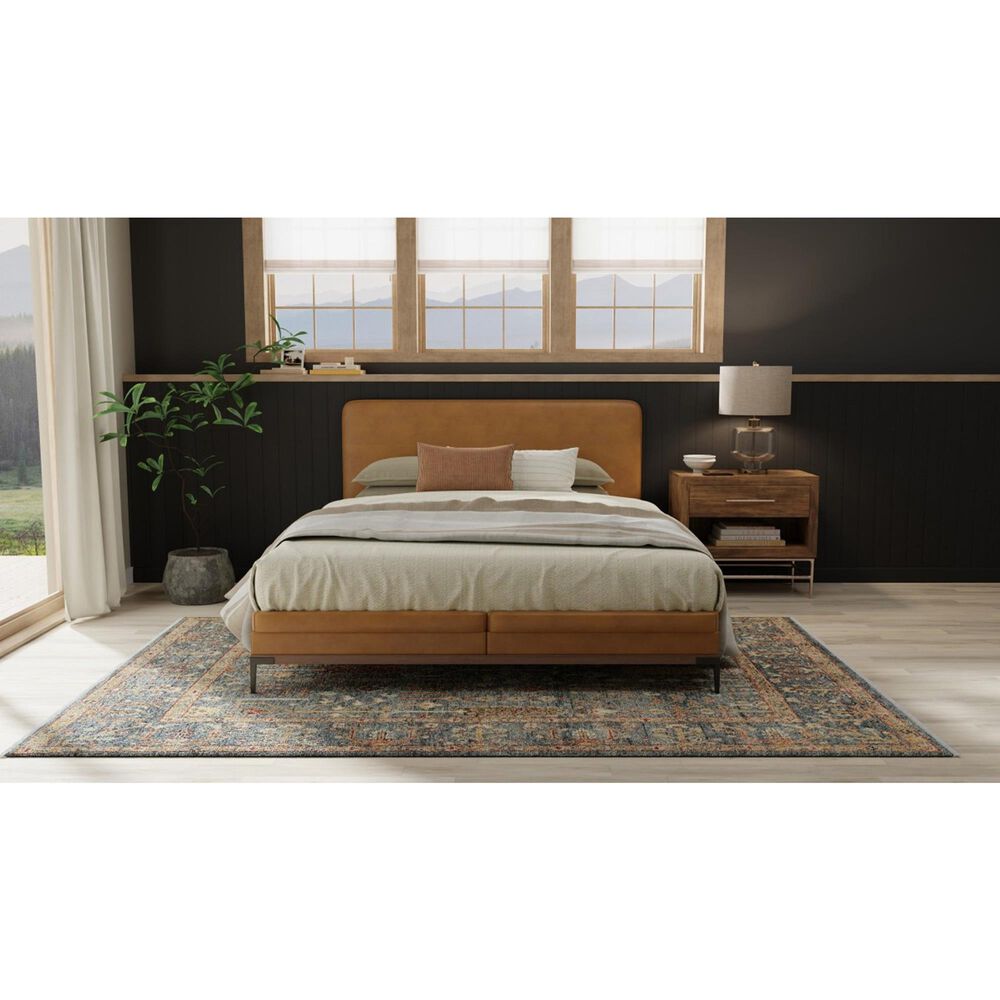 Feizy Carrington Blue and Rust 5&#39;6&quot; x 8&#39;6&quot; Area Rug, , large