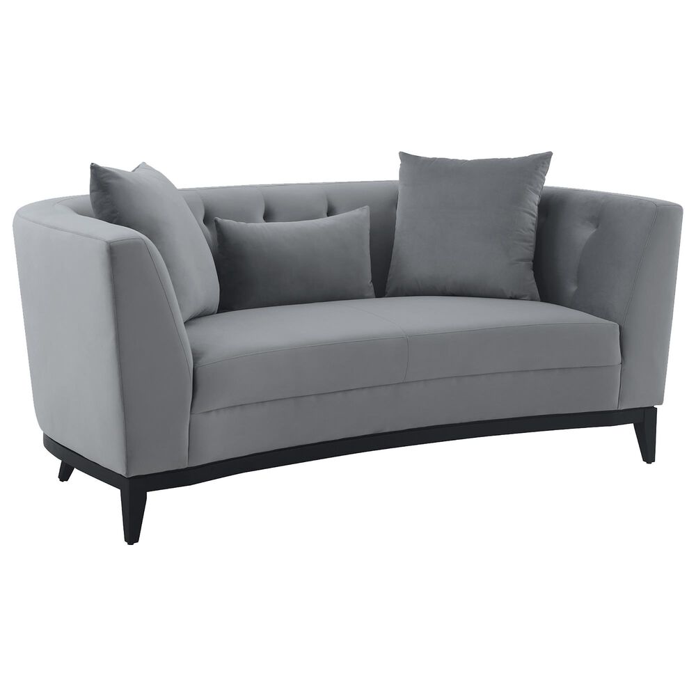 Armen Living Melange Loveseat in Gray Velvet, , large
