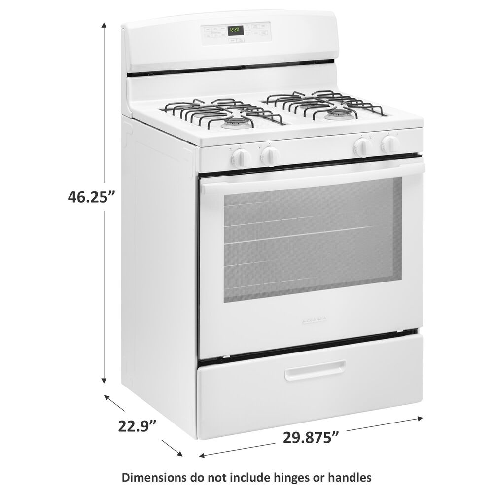 Amana 30&quot; Freestanding Gas Range with Easy-Clean Glass Door in White, , large