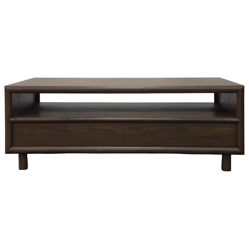 Mayberry Hill Brisbane 4-Drawer Coffee Table with Casters in Brown, , large