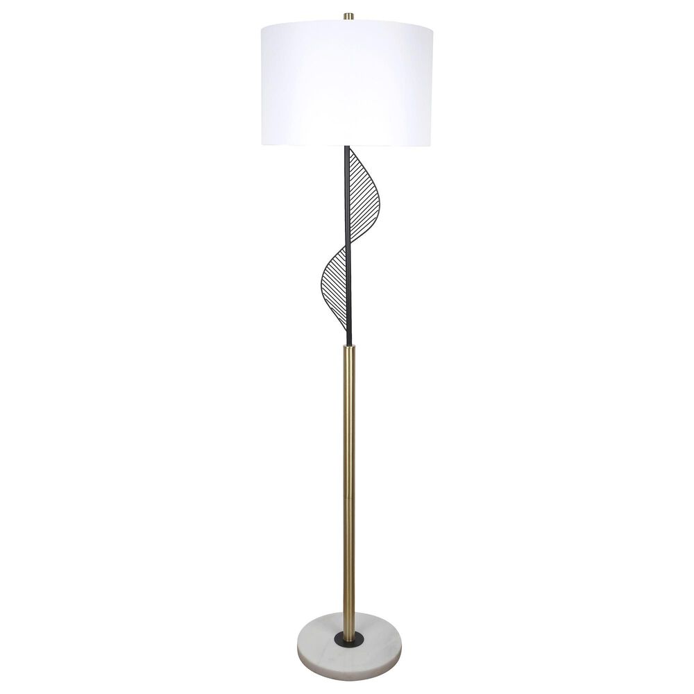 Classy Art Wholesalers Spiral Harmony Floor Lamp in Matte Black, Soft Gold and White Marble, , large